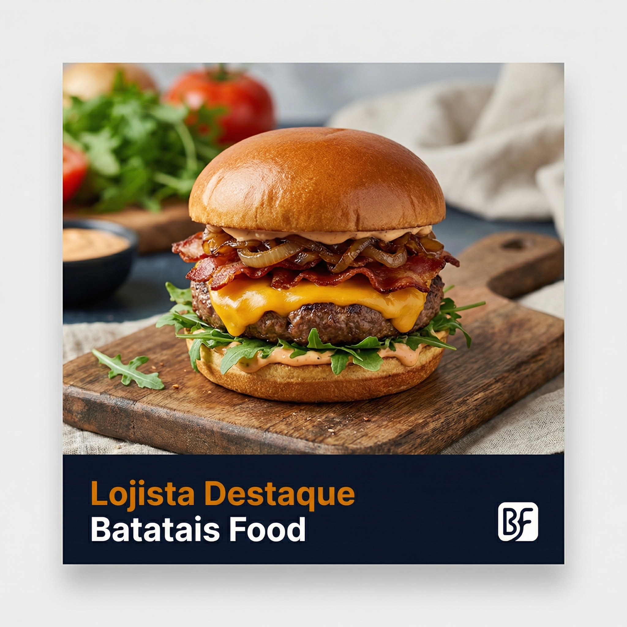 Mockup de post Instagram Destaque da Semana com identidade Batatais Food